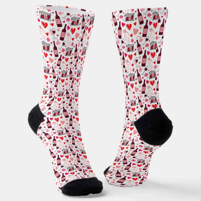 Chaussette Motif sans couture de vin de philtre d'amour (Angulaire)