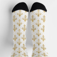 Motif sans soudure à fleur de lis or sur blanc