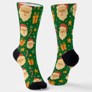 Chaussette Motif Santa, Arbres & Joie
