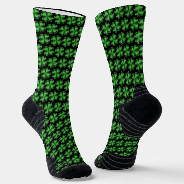 Chaussette Motif Shamrock de la Saint Patrick (Angulaire)