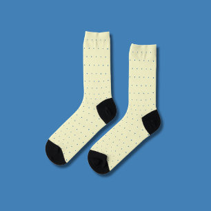 Chaussette Motif simple crème et bleu clair Polka
