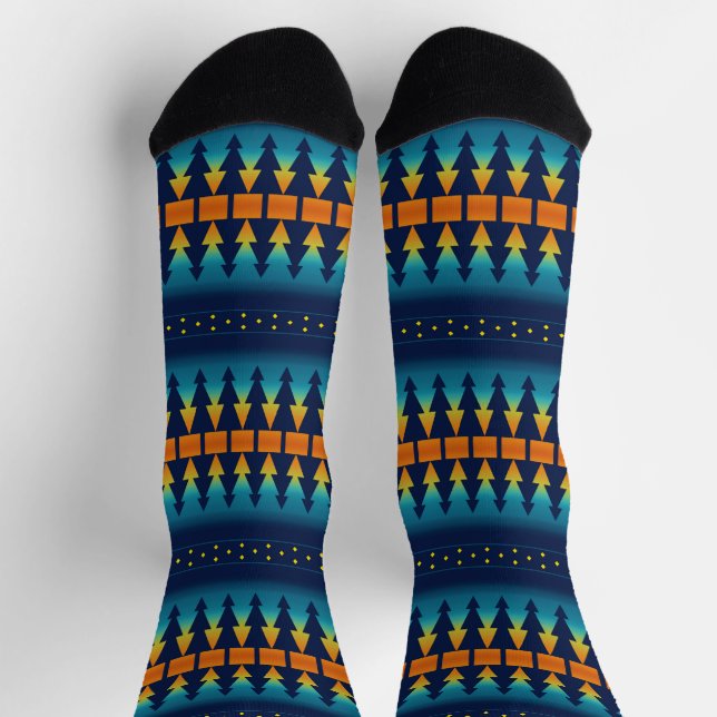 Chaussette Motif Southwest Sunset Pines and Stars (Haut)