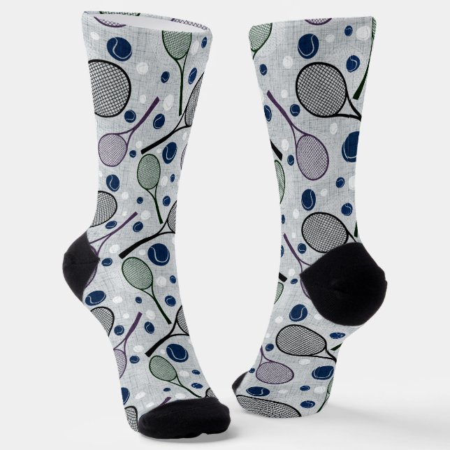 Chaussette Motif sportif pour les amateurs de tennis. (Angulaire)