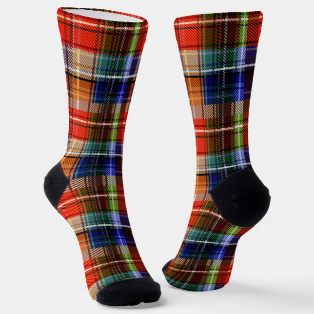 Chaussette Motif Tartan Plaid Flannel Multicolore (Créateur téléchargé)