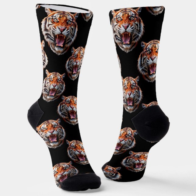 Chaussette Motif Tiger - Noir (Créateur téléchargé)