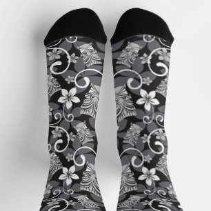 CHAUSSETTE MOTIF TIKI LUAU (CHARBON)