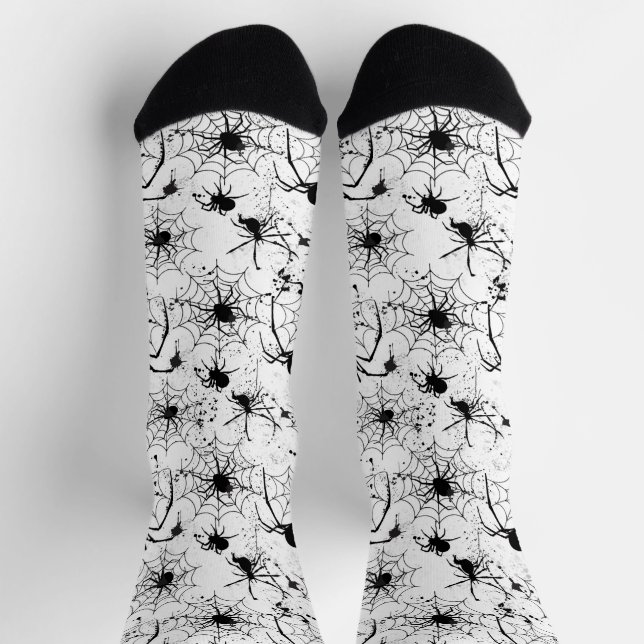 Chaussette Motif Toile d'araignée Halloween  (Haut)