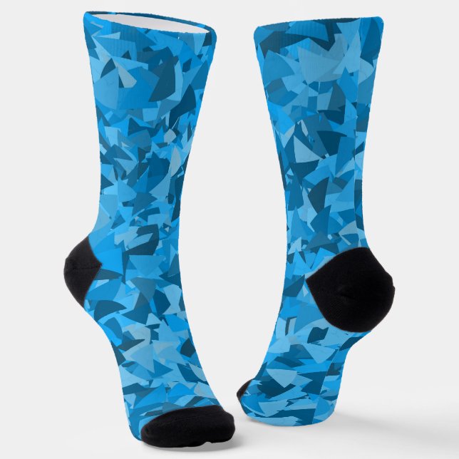 Chaussette Motif Triangle Bleu (Angulaire)