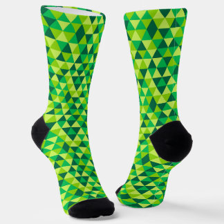 Chaussette Motif triangle diamant rétro or vert