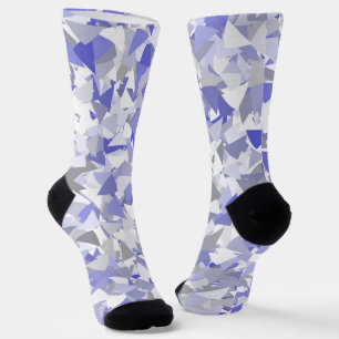 Chaussette Motif Triangle Gris Violet