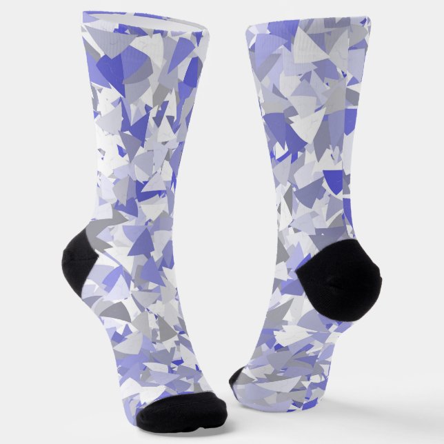 Chaussette Motif Triangle Gris Violet (Angulaire)