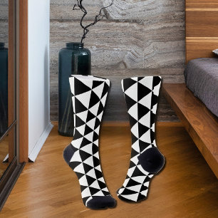 Chaussette motif triangle noir&blanc
