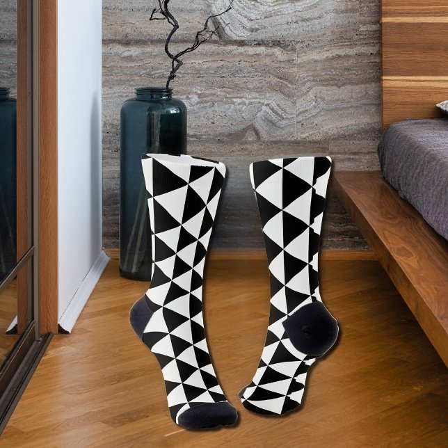 Chaussette motif triangle noir&blanc (Créateur téléchargé)