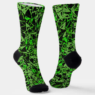 Chaussette Motif Triangle Noir Vert
