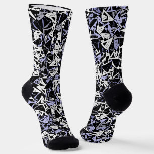 Chaussette Motif Triangle Noir Violet