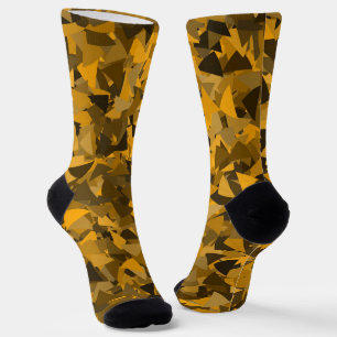 Chaussette Motif Triangle Orange Marron