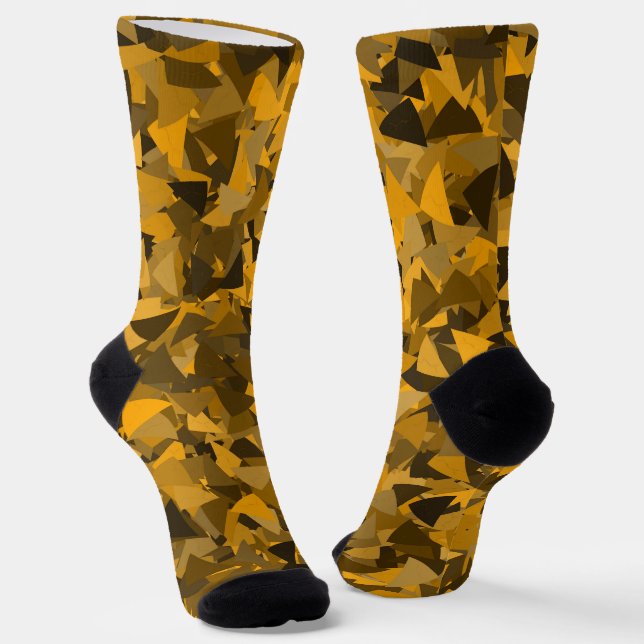 Chaussette Motif Triangle Orange Marron (Angulaire)