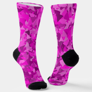Chaussette Motif Triangle Rose Violet