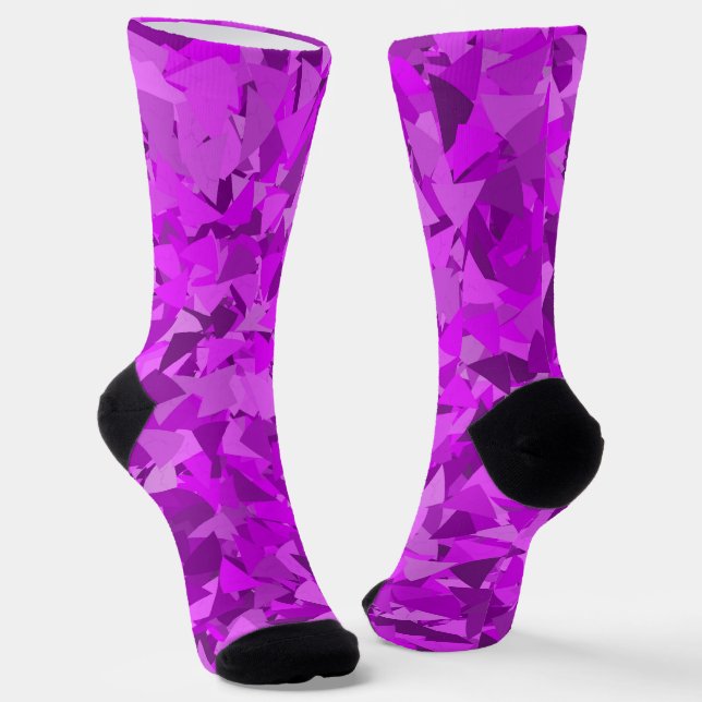 Chaussette Motif Triangle Rose Violet (Angulaire)