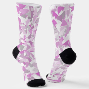 Chaussette Motif Triangle Rose Violet