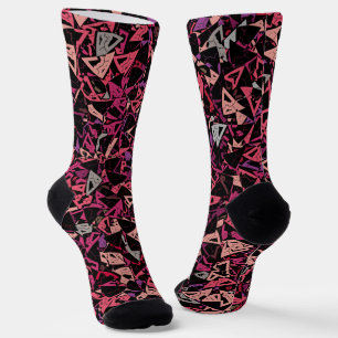 Chaussette Motif Triangle Rose Violet