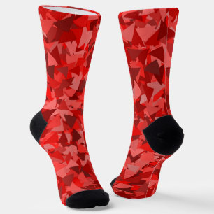 Chaussette Motif Triangle Rouge