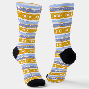Chaussette Motif trié avec cercles et anneaux style rétro