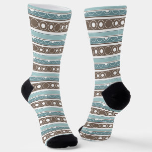 Chaussette Motif trié avec cercles et anneaux style rétro