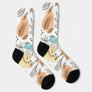 Chaussette Motif tropical d'été dessiné à la main