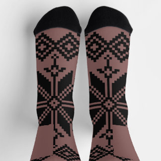 Chaussette Motif ukrainien Brown et noir