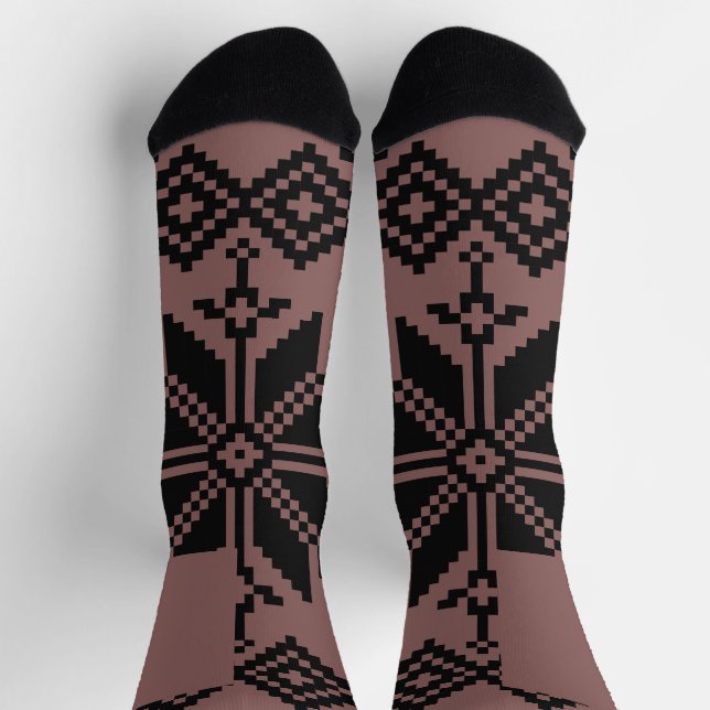 Chaussette Motif ukrainien Brown et noir (Haut)