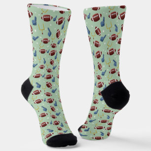 Chaussette Motif vert de football américain