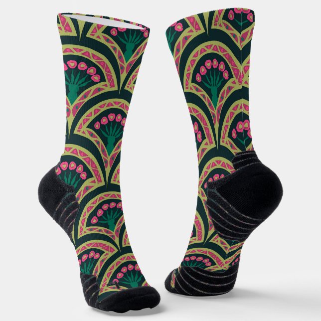 Chaussette motif vert en forme de coque (Angulaire)
