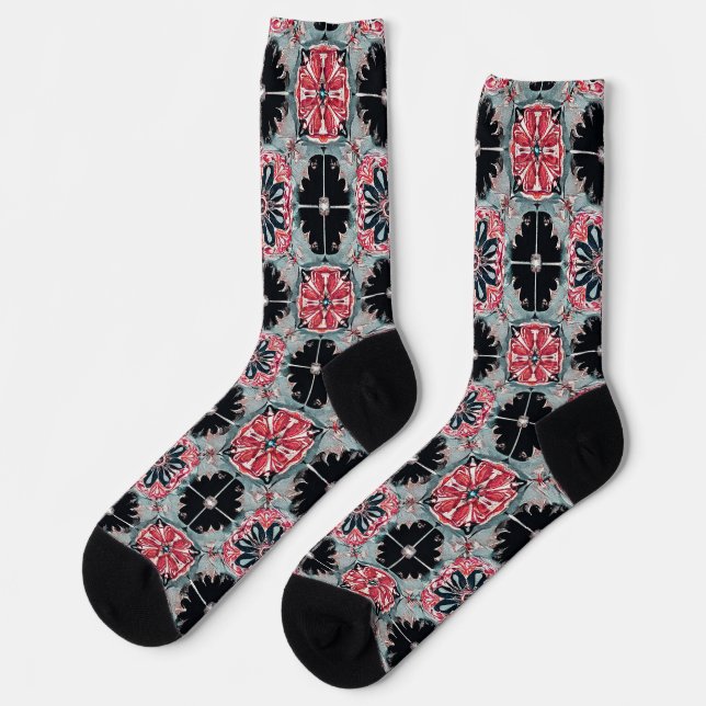Chaussette Motif vibrant multicolore (Gauche)