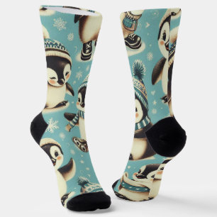 Chaussette Motif vintage Cute Penguin