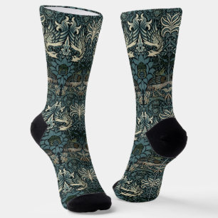 Chaussette Motif vintage Paon et Dragon de William Morris