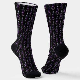 Chaussette Motif violet - violet et noir