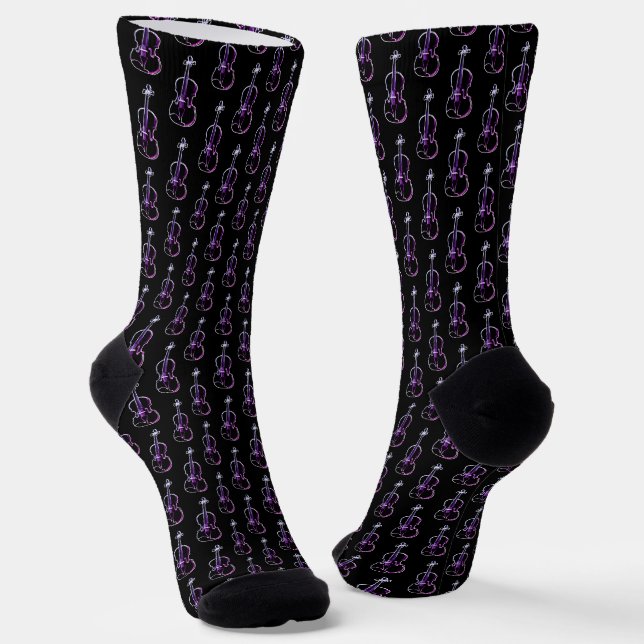 Chaussette Motif violet - violet et noir (Angulaire)