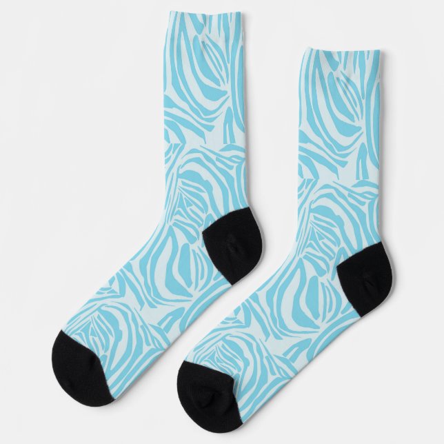 Chaussette Motif Zèbre Bleu (Gauche)