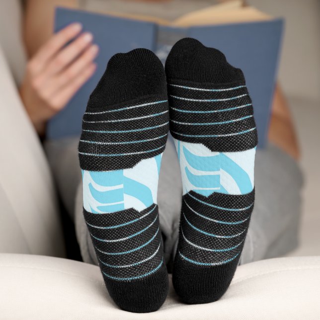 Chaussette Motif Zèbre Bleu (Fond)