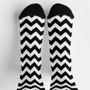 Chaussette Motif Zigzag noir et blanc, Motif Chevron