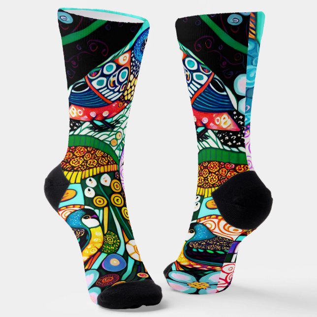 Chaussette Motifs audacieux OISEAUX modernes (Angulaire)