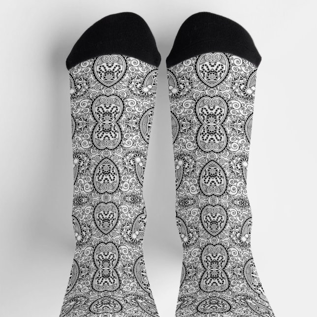 Chaussette Motifs mignons noir blanc (Haut)