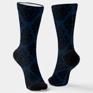 Chaussette Moyen bleu profond Damas 2