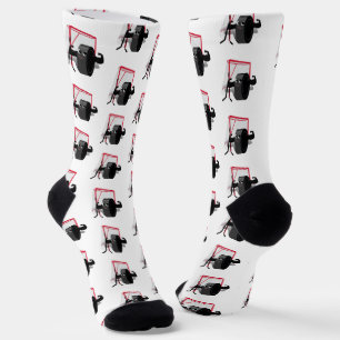 Chaussette Muscles sur un palet de hockey