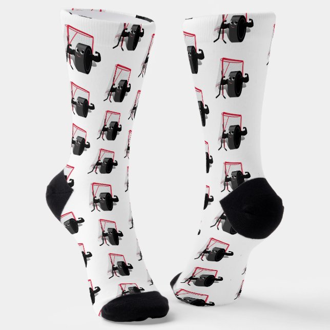 Chaussette Muscles sur un palet de hockey (Angulaire)