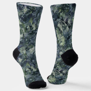 Chaussette Music Treble Clef et Notes Motif Abstrait