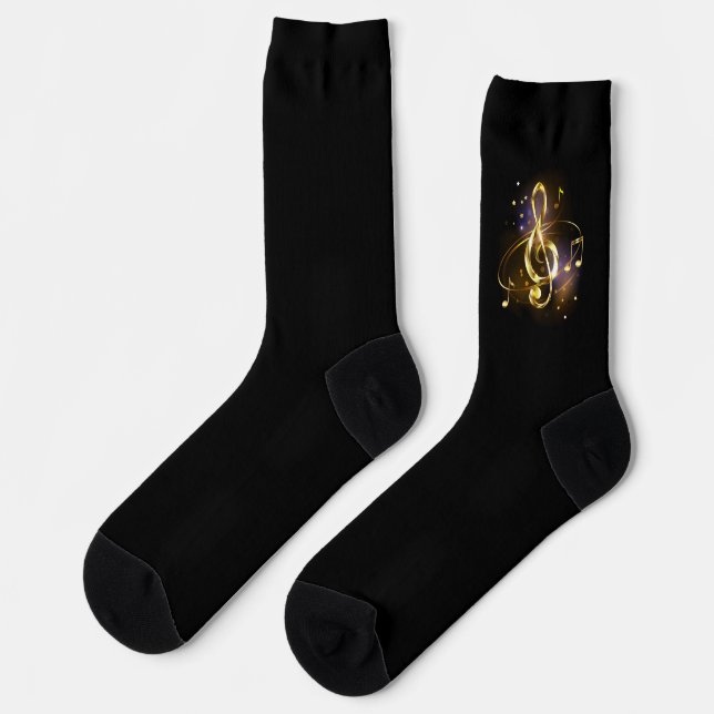 Chaussette Musique de clé de sol en or (Gauche)