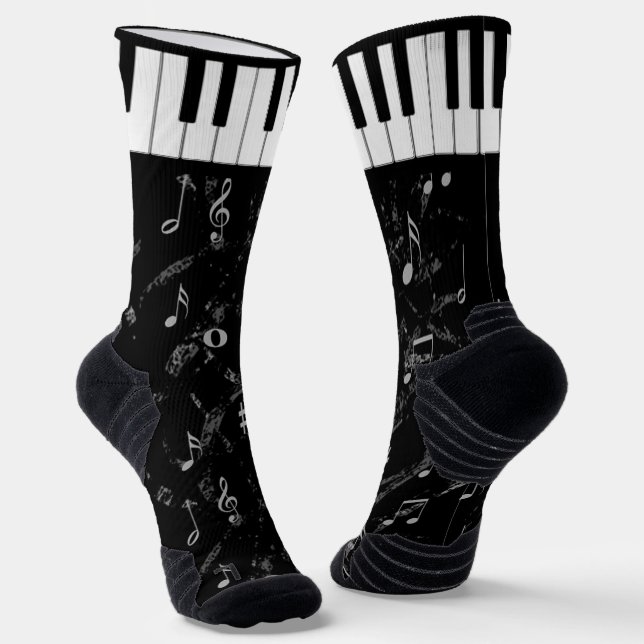 Chaussette Musique Noir Et Blanc (Angulaire)