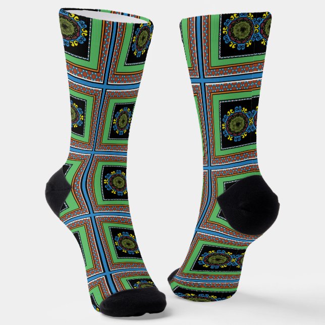 Chaussette MVB Mexicaine Monogramme Accent Design de bordure (Angulaire)